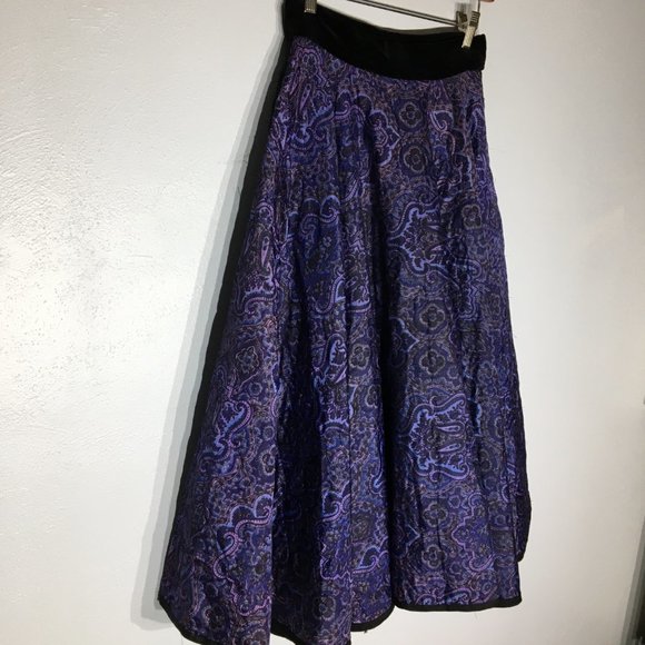 Vintage 50's Purple Quilted Full Circle Skirt, Rockabilly Swing Pin Up Sock Hop - Picture 8 of 16